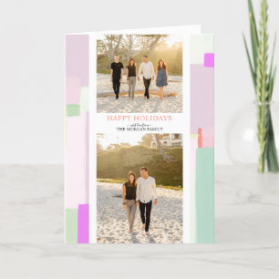 Artful Pastel Christmas Holiday Photo Card