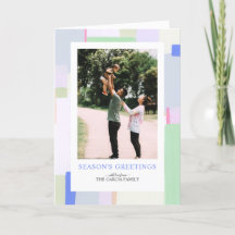 Artful Pastel Christmas Holiday Photo Card