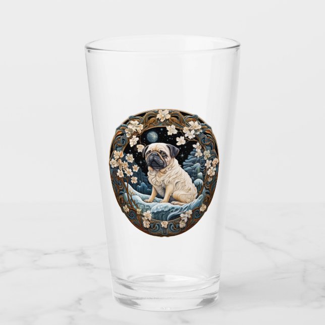 Artful Pug Glass (Front)