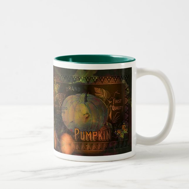 Artful Pumpkins Thanksgiving Two-Tone Coffee Mug (Right)