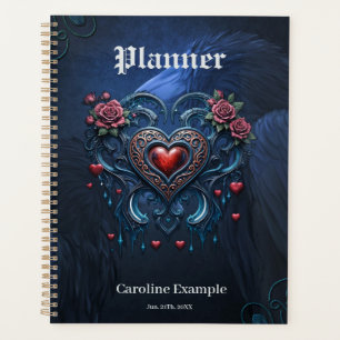 Artfully designed gothic heart  planner