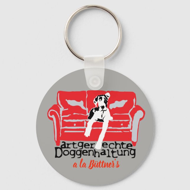 Artgerechte Doggenhaltung personalisiert Key Ring (Front)