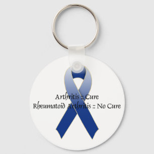 Arthritis Blue Ribbon Awareness Design 4 Key Ring