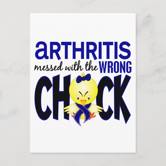 Arthritis Messed With The Wrong Chick Postcard (Front)