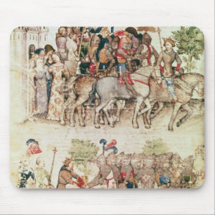 Arthur and his knights setting out on the mouse pad
