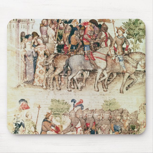 Arthur and his knights setting out on the mouse pad (Front)