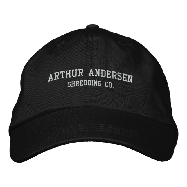 Arthur Andersen, Shredding Co. Embroidered Hat (Front)
