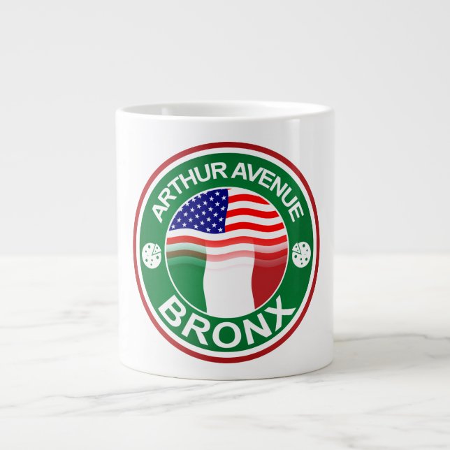 Arthur Ave Bronx Italian American Large Coffee Mug (Front)
