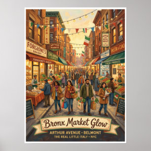 Arthur Avenue Bronx New York City Street Market Poster