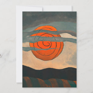 Arthur Dove painting, Red Sun, Card