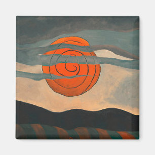 Arthur Dove painting, Red Sun, Magnet