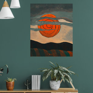 Arthur Dove painting, Red Sun, Poster