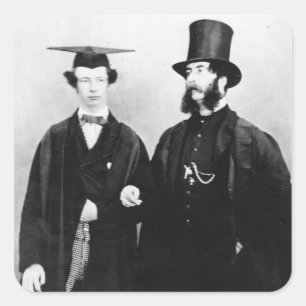 Arthur Munby and his father, c.1851 Square Sticker