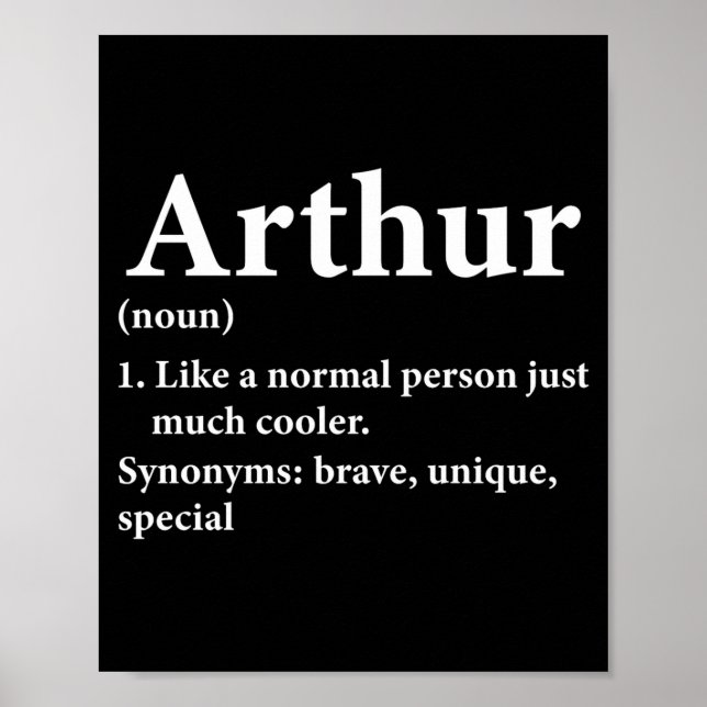 Arthur Name Definition Funny D  Poster (Front)