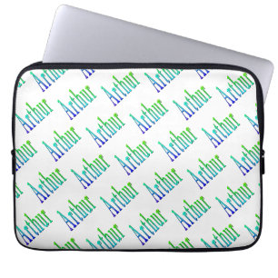 Arthur Name In Green And Blue, Laptop Sleeve