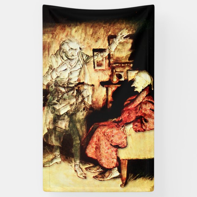 Arthur Rackham - A Christmas Carol - Scrooge Banner (Vertical)