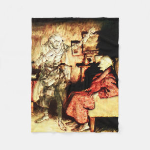 Arthur Rackham - A Christmas Carol - Scrooge Fleece Blanket