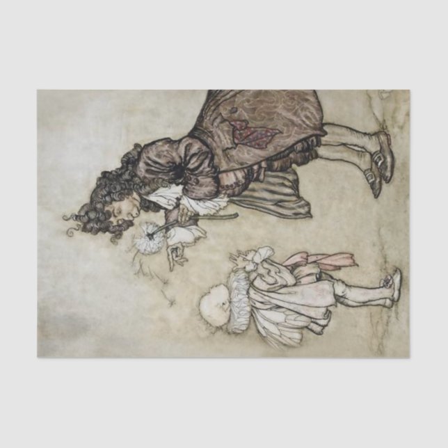 Arthur Rackham Art from “The Little White Bird" Tissue Paper (Front)