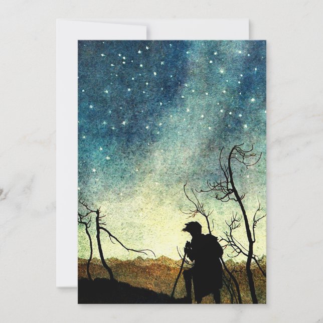 Arthur Rackham Illustration Comus Starry Night Invitation (Front)