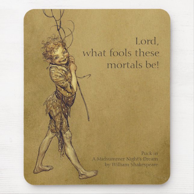 Arthur Rackham Puck Lord what fools CC0053 Mouse Pad (Front)