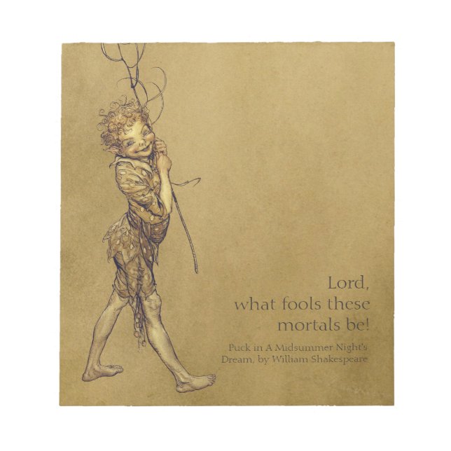Arthur Rackham Puck Lord what fools CC0721 Notepad (Front)