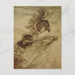 Arthur Rackham   The Rhinemaidens teasing Alberich Postcard