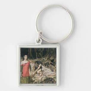 Arthur Rackham   The Wooing of Grimhilde, the moth Key Ring