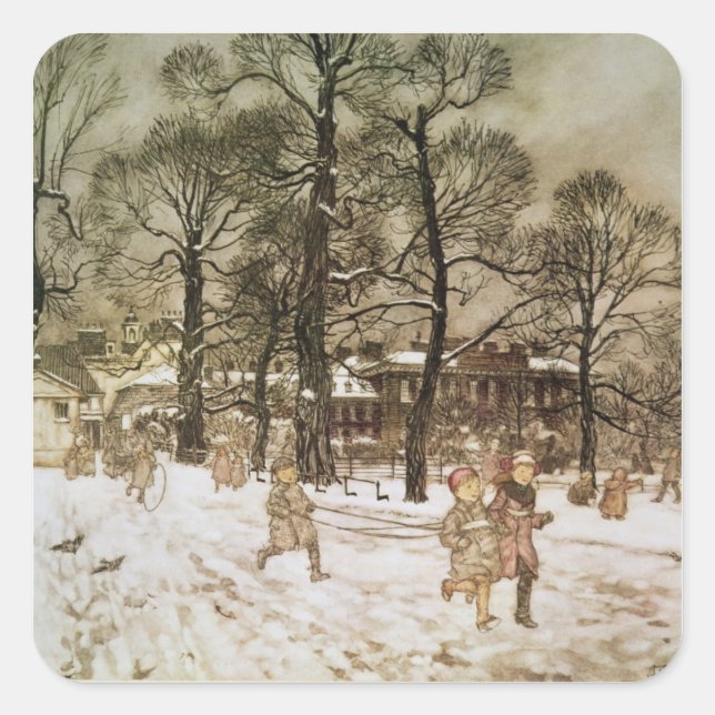 Arthur Rackham | Winter in Kensington Gardens from Square Sticker (Front)