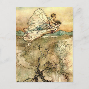 Arthur Rackham's Faeries in flight Postcard