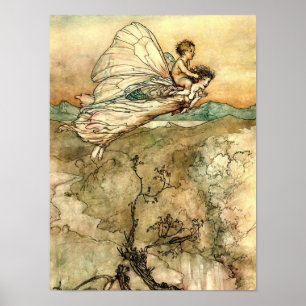 Arthur Rackham's Faeries in flight Poster