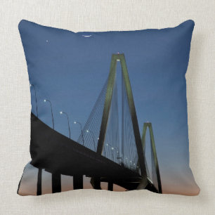 Arthur Ravenel Jr. Bridge at Dusk Cushion
