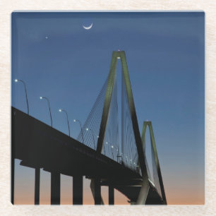 Arthur Ravenel Jr. Bridge at Dusk Glass Coaster
