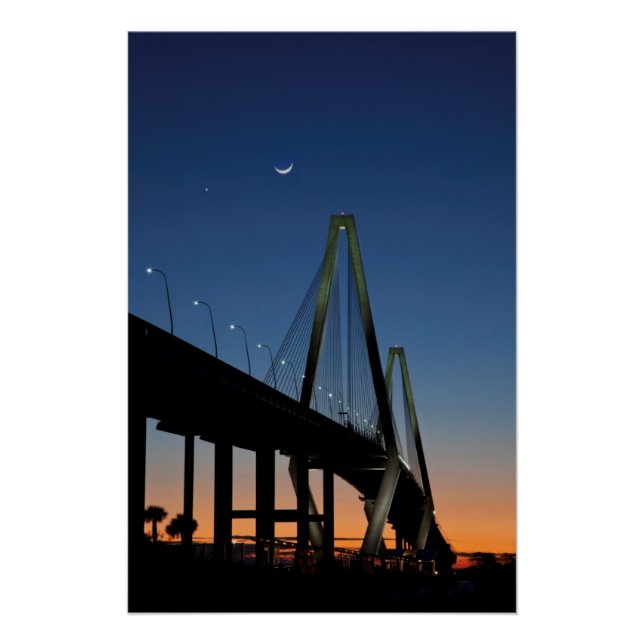 Arthur Ravenel Jr. Bridge at Dusk Poster (Front)