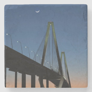 Arthur Ravenel Jr. Bridge at Dusk Stone Coaster
