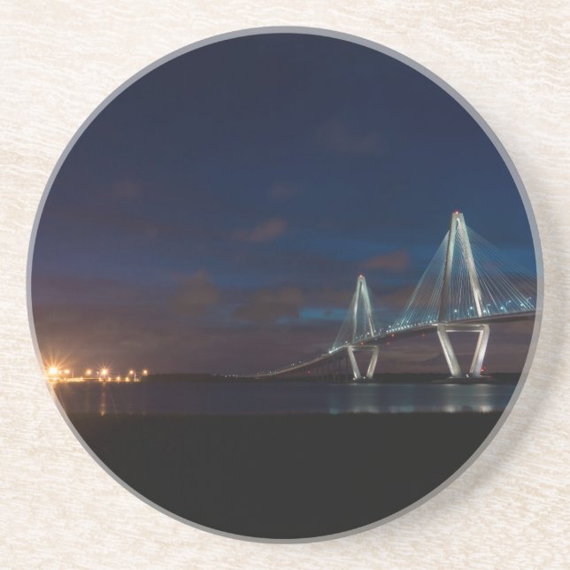 Arthur Ravenel Night Pano Coaster (Front)