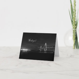 Arthur Ravenel Night Pano Grayscale Thank U Card