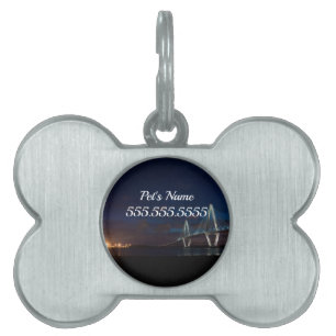 Arthur Ravenel Night Pano Pet ID Tag