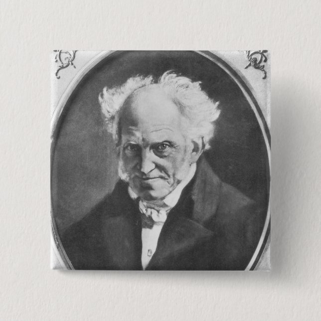 Arthur Schopenhauer 15 Cm Square Badge (Front)