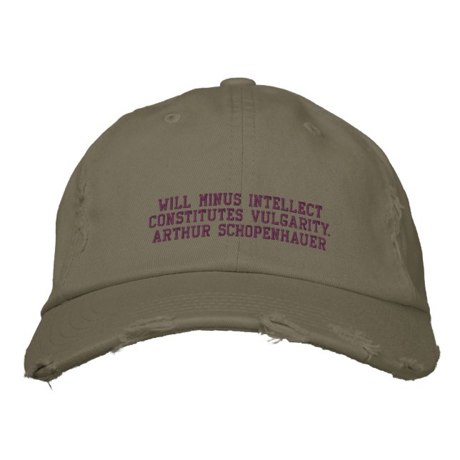 Arthur Schopenhauer Quote - HAT (Front)