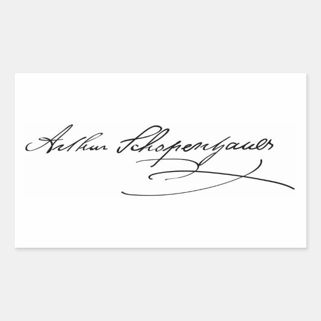 Arthur Schopenhauer Signature Rectangular Sticker (Front)