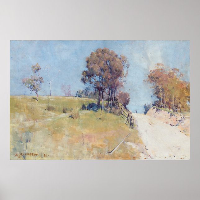 Arthur Streeton - Sunlight (Cutting on a hot road) Poster (Front)