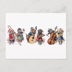 Arthur Thiele - Cat Orchestra in the Snow Postcard