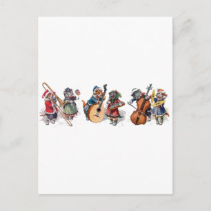 Arthur Thiele - Cat Orchestra in the Snow Postcard
