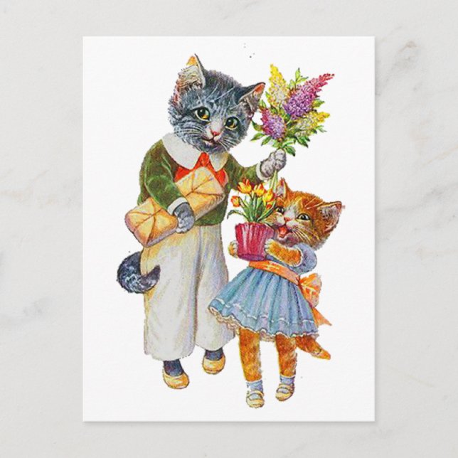 Arthur Thiele Cats Bearing Gifts Postcard (Front)