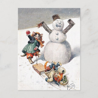 Arthur Thiele Cats Playing in the Snow Postcard