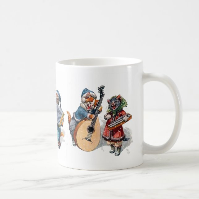Arthur Thiele - Cats Playing Musical Instruments Coffee Mug (Right)