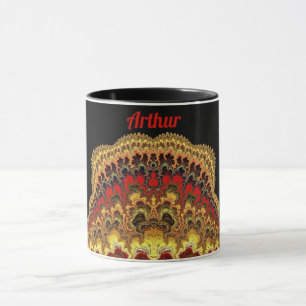 ARTHUR ~ Zany Pattern ~ Red Yellow and Black Mug