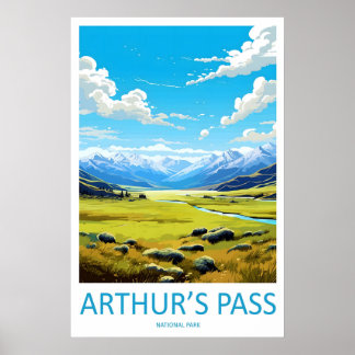 Arthurs Pass Ski Park Travel National Poster