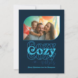 Artic Groove Cosy Vibes Only Christmas Photo Holiday Card