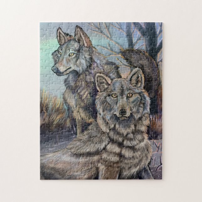 Artic Wolves Wintery Jigsaw Puzzle (Vertical)